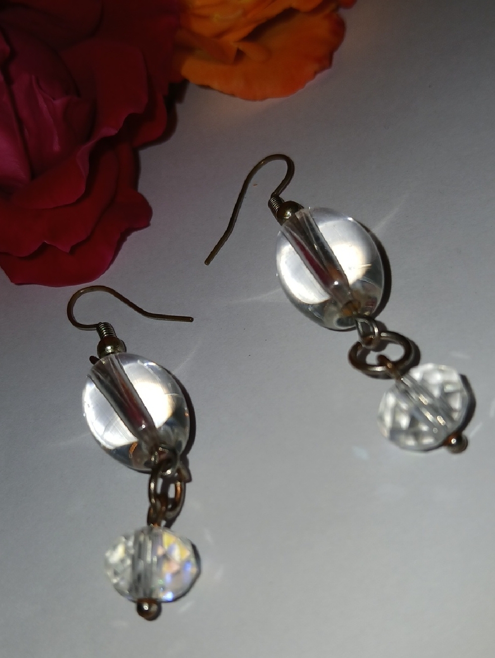 Clear Crystal Drop Dangle Earrings - Elegant Women Jewelry